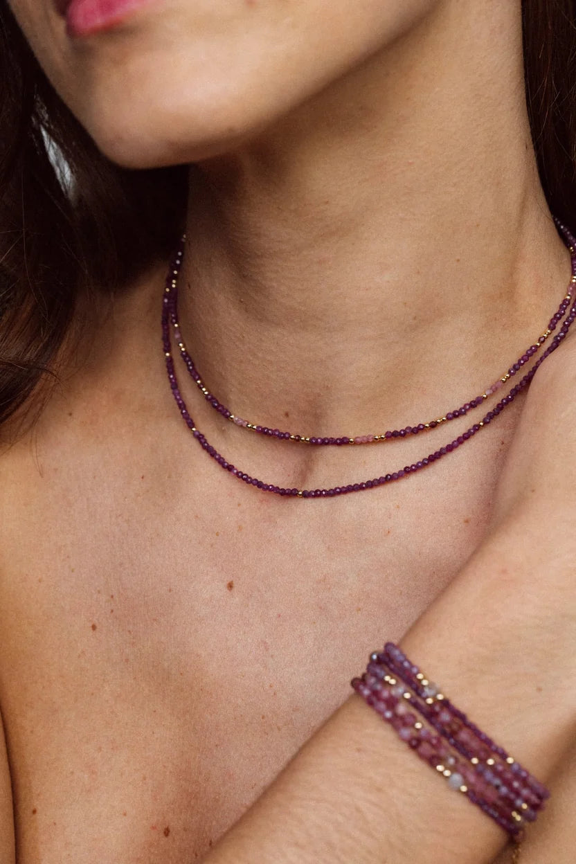 Collier Queen - Rubis 滿圈王冠紅寶石長鍊 40公分